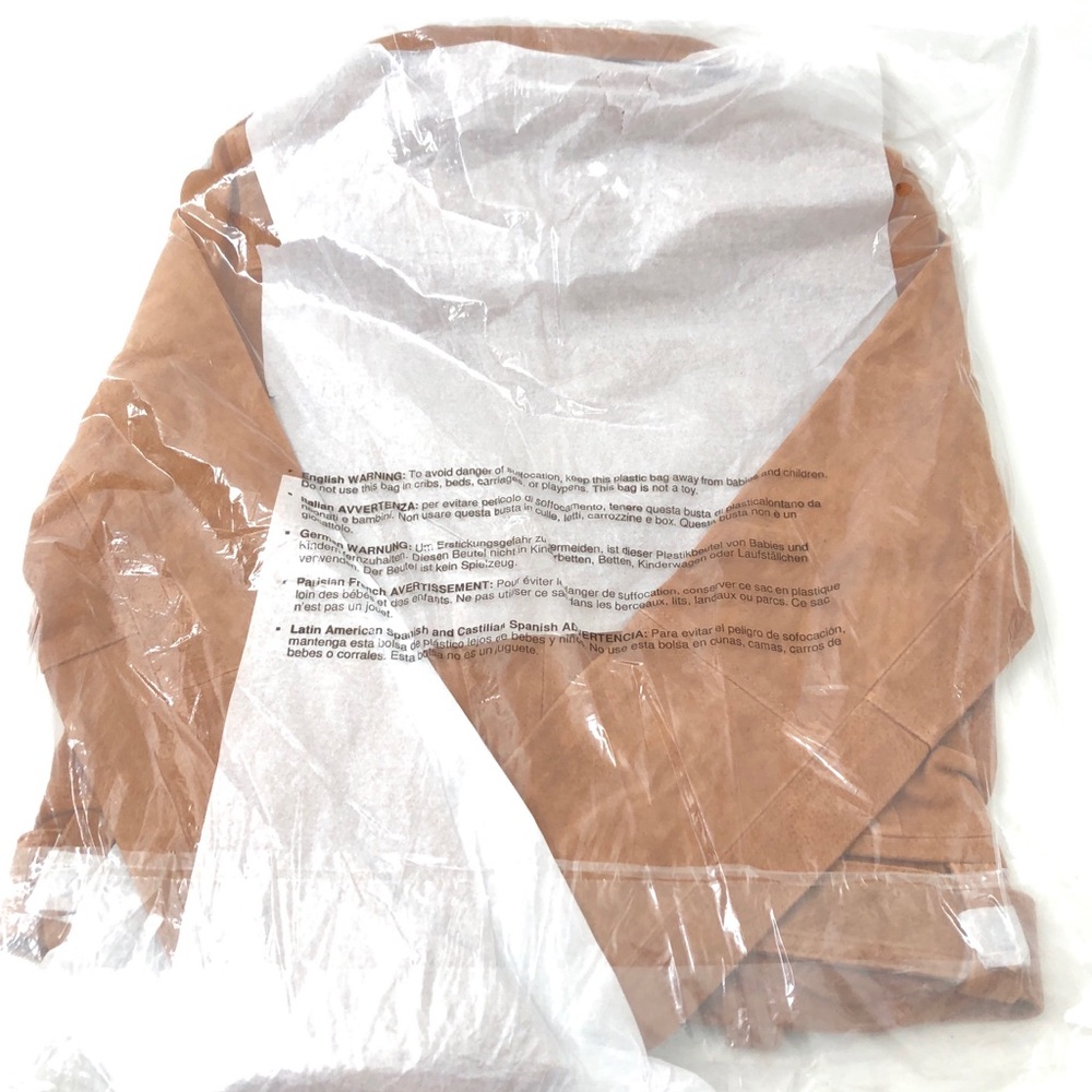 Blank NYC Brown Suede Leather Moto Zip Jacket In El Dorado M - Picture 7 of 11